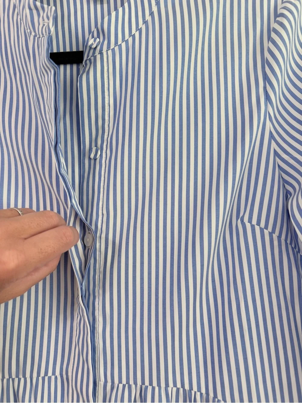 Tuckernuck Blue Stripe Royal Shirt Dress Small Mini Pockets